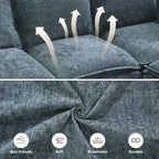 30" Cloud Modular Single Sofa Chair with Storage Ottoman, Modern Upholstered Accent Chair with Storage, Chenille Reading Lounge Armchair for Living Room, Bedroom, Small Space, Blue