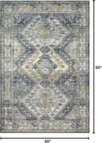 Loloi II Skye Collection SKY-09 Graphite/Silver 5'-0" x 7'-6" Area Rug