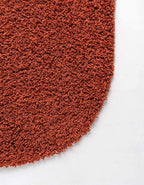 Unique Loom Solid Shag Collection Area Rug (3' 3" x 5' 3" Oval, Terracotta)
