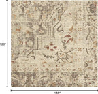 RUGGABLE Washable Vintage Area Rug – Sarrah Hazel 10x14, Stain-Resistant, Non-Slip – Large Machine Washable Rugs for Living Room, Bedroom, Hallway, Entryway & Office–with Cushioned Pad