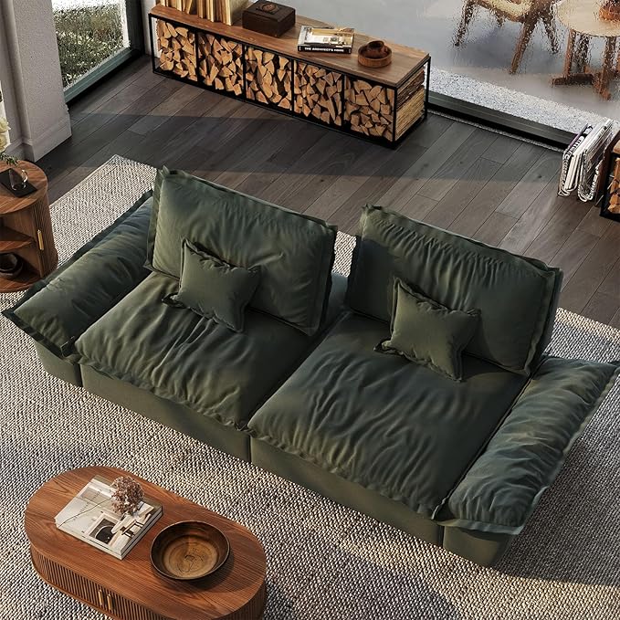 POVISON Oversized Modular Sectional Sailboat Sofa for Living Room with Adjustable Backrest Modern Sectional Couches Loveseat Large Deep Sofa Set 2 Seats Big Comfy Cloud Couch for House Office