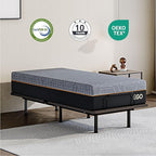 Twin XL Adjustable Bed Base Frame with Wireless Remote + 12 Inch Twin XL Gel Memory Foam Mattress Bed in a Box, Head and Foot Incline, Zero Gravity, Fiberglass Free,80" × 38"