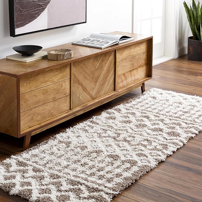 Livabliss Hapsburg Moroccan Shag Area Rug,6'7" x 9'6",Medium Brown