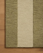 Loloi Leanne Ford Craven Collection CVN-01 Light Olive/Oatmeal 2'-6" x 7'-6" Runner Rug Geometrical, Patterned, Neutral, Hallway, Kitchen, Mudroom, and Bathroom