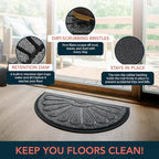 ubdyo Front Door Mat - Low Pile Front Door Mat Outside Entrance - Muddy Dirt Trapping Welcome Matt Outdoor - Rubber Backing Anti Slip Indoor Doormat Entrance, 30" x 17", Bright Grey