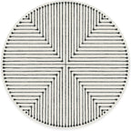 RUGGABLE x Jonathan Adler Machine Washable Area Rug – Inkdrop Black & Ivory 8 ft Round, Stain-Resistant, Non-Slip – Large Rugs for Living Room, Bedroom, Hallway, Entryway & Office–with Cushioned Pad