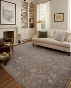 Loloi Chris Loves Julia Louisa Collection LOI-01 Stone/Multi 7'-10" x 7'-10", .38" Pile Height, Round Area Rug