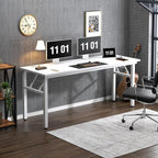 Need Computer Desk Office Desk 62 inches Folding Table with BIFMA Certification Computer Table Workstation, White AC5DW-157