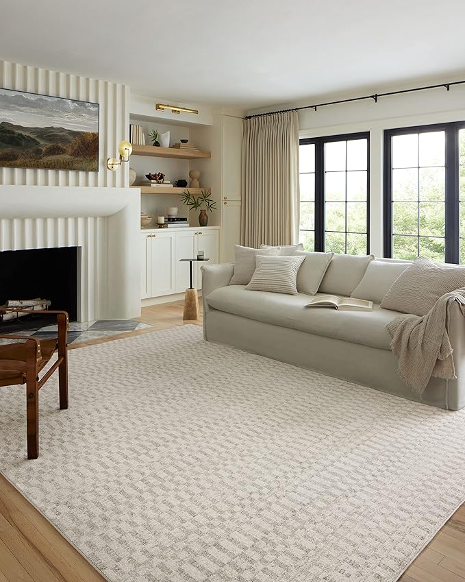 Loloi Kamala Collection KAM-05 Ivory/Grey 2'-7" x 8'-0" Runner Rug