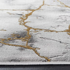 SAFAVIEH Craft Collection Runner Rug - 2'3" x 20', Grey & Gold, Modern Abstract Design, Non-Shedding & Easy Care, Ideal for High Traffic Areas in Living Room, Bedroom (CFT877F)