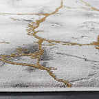 SAFAVIEH Craft Collection Area Rug - 9' x 12', Grey & Gold, Modern Abstract Design, Non-Shedding & Easy Care, Ideal for High Traffic Areas in Living Room, Bedroom (CFT877F)