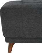 Christopher Knight Home Kinsley Square Ottoman Footstool, Ottoman Chair with Large Seat, Chenille Fabric Upholstery Coffee Table, Modern Side Table for Living Room Bedroom Home Decor, Grey