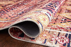 Loloi Layla Collection LAY-15 Magenta/Multi 2'-6" x 7'-6" .13" Thick Runner Rug, Soft, Durable, Vintage Inspired, Distressed, Low Pile, Non-Shedding, Easy Clean, Printed, Living Room Rug