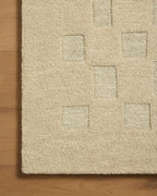 Loloi Leanne Ford Craven Collection CVN-04 Oatmeal/Dove 7'-9" x 9'-9" Area Rug Checkered, Patterned, Neutral, Living Room, Bedroom, Dining Room
