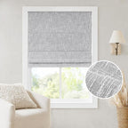 Madison Park Cordless Roman Shades, Total Blackout Window Blind Privacy Window Shades, Thermal Insulated Cordless Window Treatment for Bedroom, Living Room, Quincy, Single Panel 29"W X 64"H Light Grey