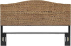 Crosley Furniture Serena Handwoven Natural Fiber Rattan Bed Headboard, Banana Leaf, King