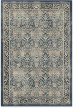 RUGGABLE x Morris & Co Machine Washable Area Rug – Honeysuckle & Tulip Blue 4x6, Stain-Resistant, Non-Slip – Medium Rugs for Living Room, Bedroom, Hallway, Entryway & Office–with Cushioned Pad