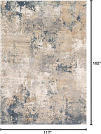 Loloi Teagan Collection TEA-06 Sand/Mist 9'-9" x 13'-6" Area Rug, Large, Soft Neutral Rug, High-Traffic for Living Room, Bedroom, Home Office, Dining Area