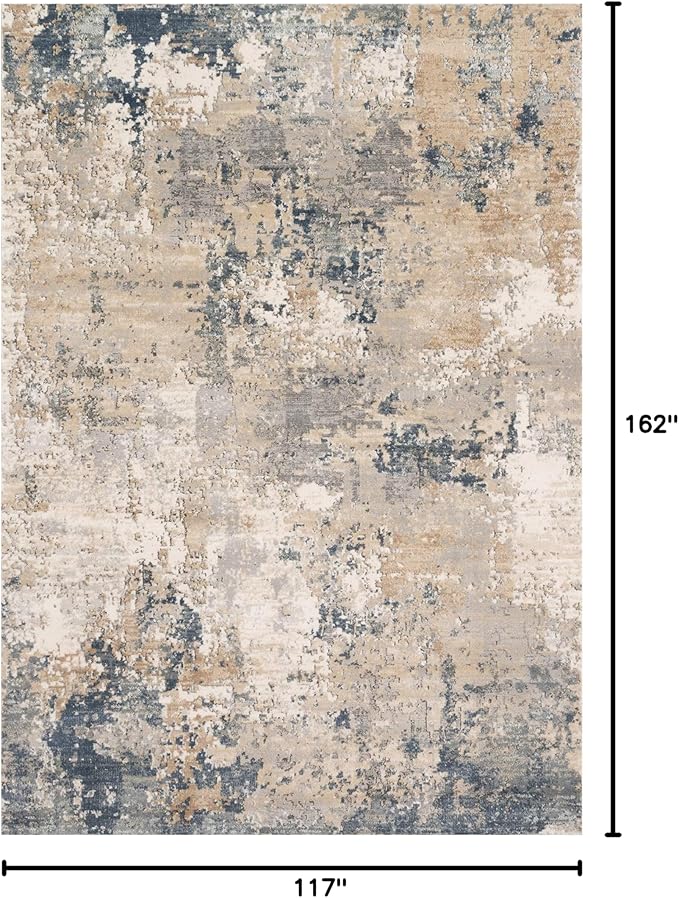 Loloi Teagan Collection TEA-06 Sand/Mist 9'-9" x 13'-6" Area Rug, Large, Soft Neutral Rug, High-Traffic for Living Room, Bedroom, Home Office, Dining Area