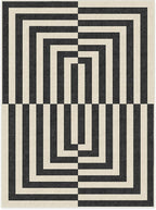 RUGGABLE x Jonathan Adler Machine Washable Modern Area Rug – Op Art Charcoal 9x12, Stain-Resistant, Non-Slip – Large Rugs for Living Room, Bedroom, Hallway, Entryway & Office–with Cushioned Pad