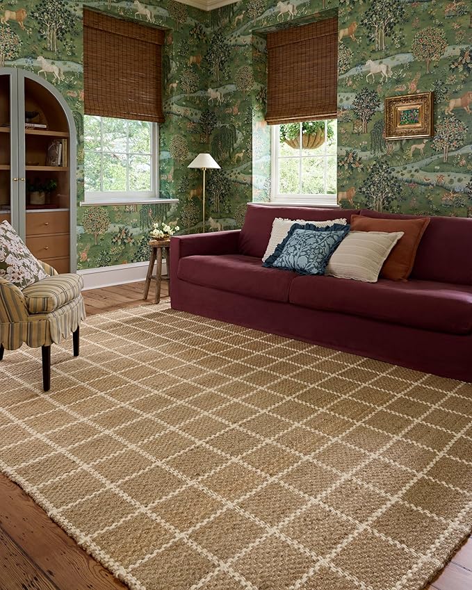 Loloi Chris Loves Julia Fletcher Collection FLE-01 Natural/Ivory 8'-6" x 11'-6", .37" Pile Height, Area Rug
