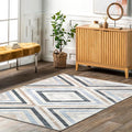 nuLOOM Akari Transitional Diamond Machine Washable Area Rug, 7'10" x 10', Blue