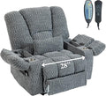 Big Man 500 lbs Power Lift Recliner for Big & Tall Elderly Adults 28 Inch Wide Seat, Lay Flat Lift Recliner Chair with Extended Footrest, Heat Massage, USB Type-C, Flip Arm Storage & Cup Holders