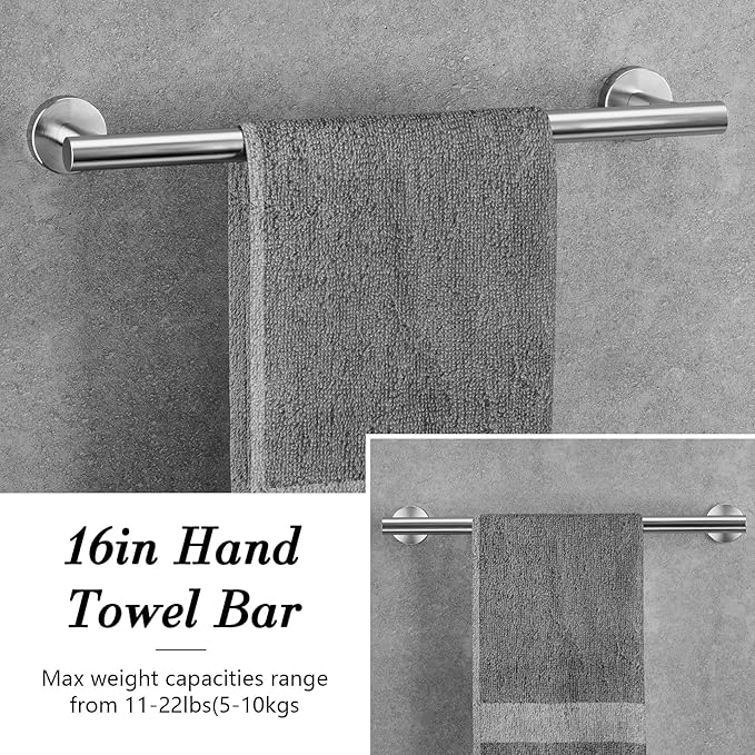 10-Pieces Brushed Nickel Bathroom Accessories Set, Stainless Steel Bathroom Hardware Set, Bath Towel Bar Set, Towel Racks for Bathroom Wall Mounted.