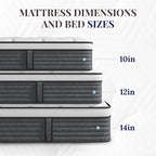 CH CHARME HOUSE King Size Mattress, 14 Inch Hybrid King Size, Medium Feel Foam and Individual Pocket Springs, Fiberglass Free Bed Mattress, Extra Edge Support, Pressure Relief, CertiPUR-US