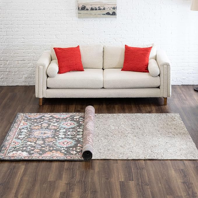 Mohawk Home 3' x 12' Non Slip Rug Pad Gripper 1/2 Thick Dual Surface Felt + Rubber Gripper - Safe for All Floors