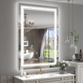 24x36 LED Bathroom Mirror with Lights, LED Dimmable Vanity Mirror for Wall, Backlit and Front Lighted Mirror, Anti-Fog, Shatterproof (Horizontal/Vertical)