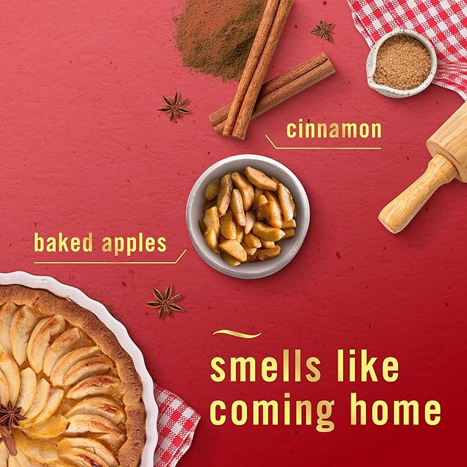 Febreze Scented Candle, Baked Cinnamon Apples Scent, 4 Wick Candle, Reusable Tin, Long Lasting Even Burn, Giftable for Holidays, 11oz, Single Pack