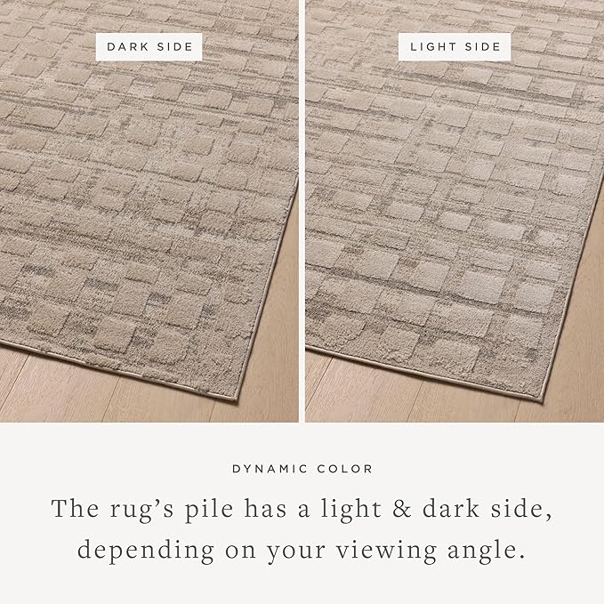 Loloi Amber Lewis Monty Collection MOT-06 Pebble/Beige 9'-2" x 13', .50" Pile Height, Area Rug