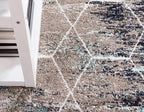 Unique Loom Trellis Frieze Collection Area Rug - Geometric (7' 10" Square, Blue Multi/ Ivory)