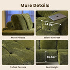 114" Glitter Cloud Sectional Couch with L-Shape Chaise, Modern Boneless Couches for Living Room Christmas Party, Fluffy Tufted Deep Seat Modular Sofa in a Box No Assembly