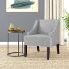 Homepop Home Decor | Upholstered Classic Swoop Arm Accent Chair | Accent Chairs for Living Room & Bedroom | Decorative Home Furniture, Black and White