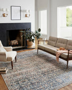 Loloi Chris Loves Julia Jules Collection JUL-06 Denim/Spice 5'-0'' x 7'-6'', .13" Pile Height, Area Rug