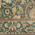 RUGGABLE x Morris & Co Machine Washable Christmas Runner Rug–Lodden Soft Evergreen & Gold 2.5x10, Stain-Resistant, Non-Slip–Washable Rug for Hallway, Entryway, Living Room, Kitchen–with Cushioned Pad
