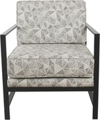 HomePop Modern Metal Frame Accent Chair Home Décor|Accent Chairs for Living Room & Bedroom - Gray Lines
