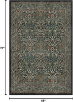 RUGGABLE x Morris & Co Washable Area Rug– Blackthorn Forest Green 4x6, Stain-Resistant, Non-Slip – Medium Machine Washable Rugs for Living Room, Bedroom, Hallway, Entryway & Office–with Cushioned Pad