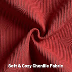 FUTEI Christmas Red Chenille Decorative Throw Pillow Covers 24x24 Inch Set of 2,Soft Cozy Striped Geometric Patterns European Cushion Cases,Modern Home Decor for Couch Bed Living Room