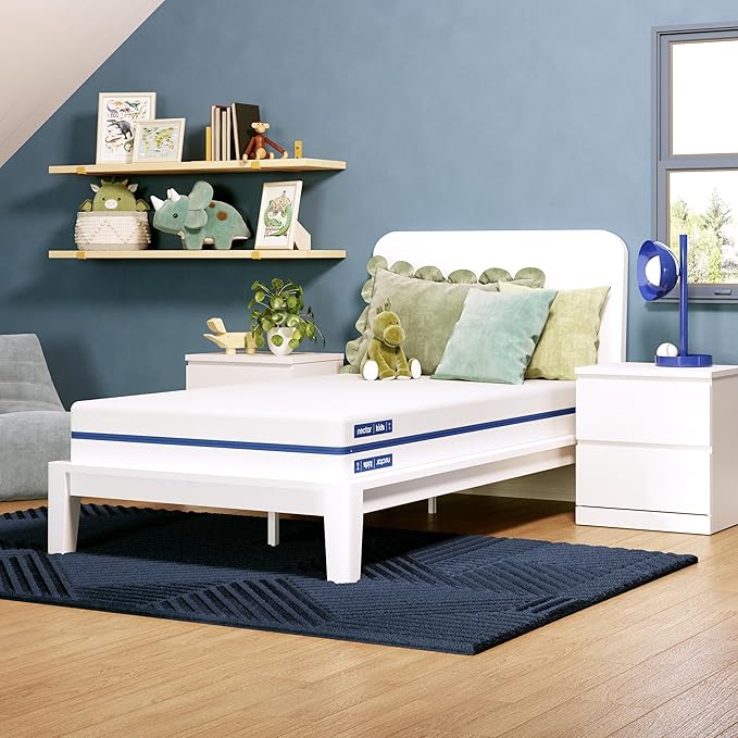 Nectar Kids Twin Mattress 8” - 2-Sided Design for Growing Children - Pressure Relieving Memory Foam - Fiberglass Free - 365 Night Trial - Mattress in a Box