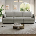 94.6" Cloud Modular Sectional Sofa, Waterproof Down Filled Sectional Sofas, High Backrest 3 Seater Sectional Couches for Living Room, Modern Modular Couch with Removable Cover, Light Gray