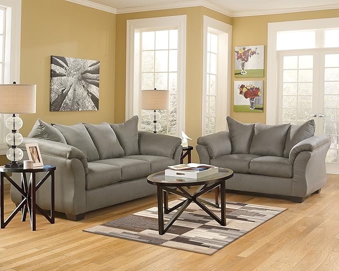 Signature Design by Ashley Darcy Casual Plush Loveseat, Grayish Brown