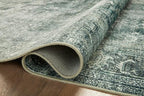Loloi Magnolia Home by Joanna Gaines Banks Collection BAN-03 Blue/Lagoon 2'-0" x 5'-0" .13" Pile Height, Machine Washable, Accent Rug