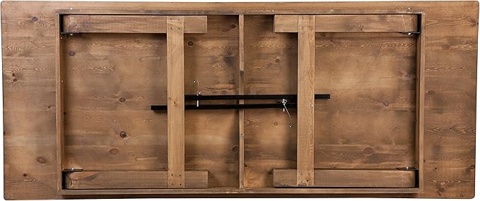 Flash Furniture Hercules Series 8' x 40" Rustic Solid Pine Folding Dining Table, Rectangular Antique Farmhouse Dining and Event Extension Table
