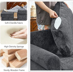35.82" Accent Chair with Ottoman Upholstered Living Room Chairs for Reading Chair with Chaise Lounge Chairs Indoor, Comfortable Armchair for Bedroom (Gray, 35.82")