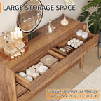 Dresser for Bedroom with 6 Drawers,47" Wide Walnut Dresser with 4 Solid Wood Legs, Wooden TV Stand,Closet Clothes Organizer for Bedroom, Hallway