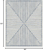 RUGGABLE x Jonathan Adler Machine Washable Modern Area Rug – Inkdrop Slate Blue 8x10, Stain-Resistant, Non-Slip – Large Rugs for Living Room, Bedroom, Hallway, Entryway & Office–with Cushioned Pad