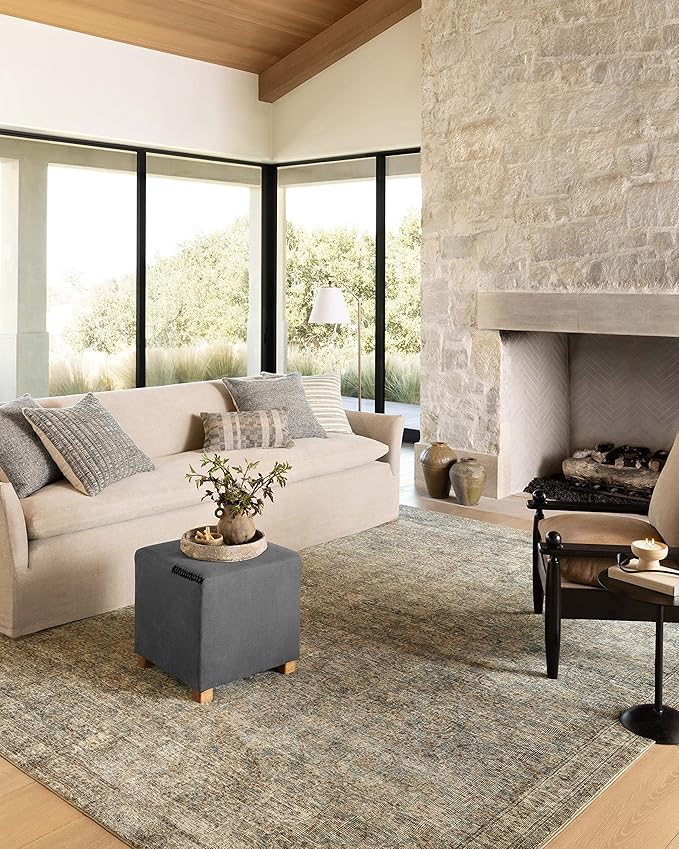 Loloi Amber Lewis Morgan Collection MOG-04 Sea/Sage 2'-3" x 7'-6" 38" Thick Runner Rug feat. CloudPile, Neutral, Room Décor, Vintage Inspired, Livingroom, Bedroom, Dining Area
